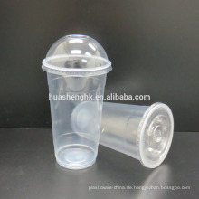 Hochwertiger Food Grade Clear Plastic Einweg Smoothie-Becher mit 250 ml und Deckel mit Deckeln für den Großhandel
